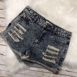 LIRA Distressed Denim Shorts Frayed Size 5